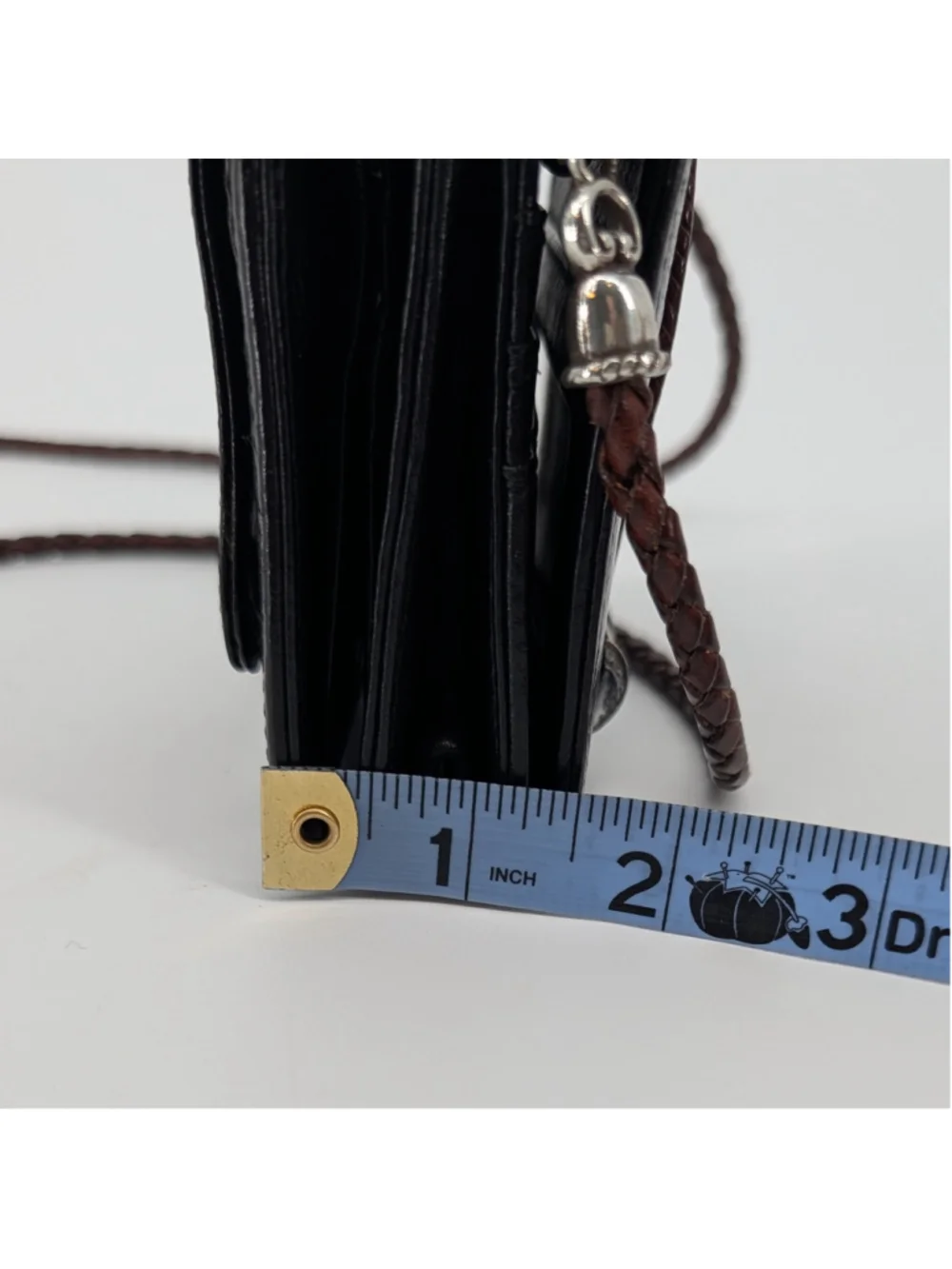 Vintage Brighton Mini Leather Crossbody Wallet Organizer Mirror Croc 26